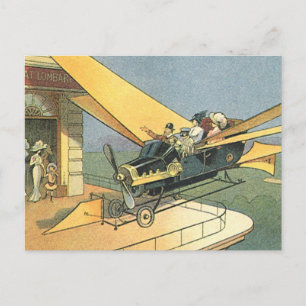 wetenschapscyclus Steampunk Converteerbare auto Briefkaart