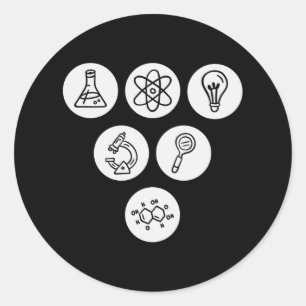 Wetenschapselementen Items Ronde Sticker