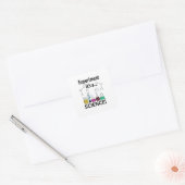 Wetenschapsexperiment Het is een wetenschap Vierkante Sticker (Envelop)