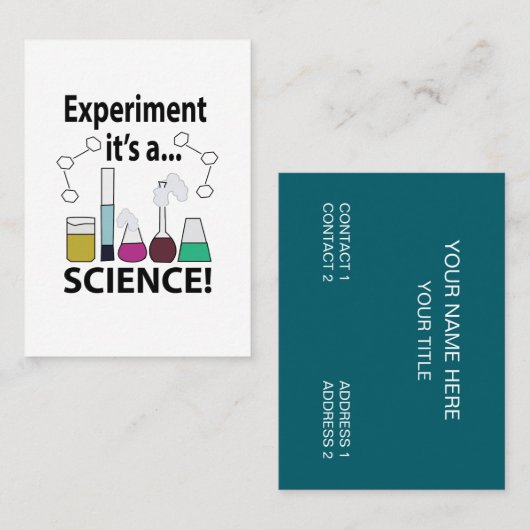 Wetenschapsexperiment Het is een wetenschap Visitekaartje (Voorkant / Achterkant)