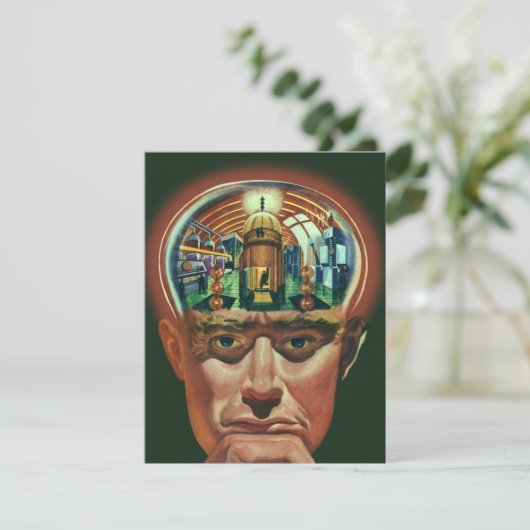 Wetenschapsfiche, Alien Brain in Laboratory (Staand voorkant)
