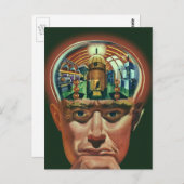 Wetenschapsfiche, Alien Brain in Laboratory Briefkaart (Voorkant / Achterkant)