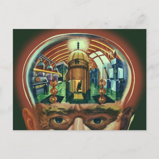  Wetenschapsfiche, Alien Brain in Laboratory Briefkaart (Voorkant)