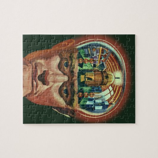 Wetenschapsfiche, Alien Brain in Laboratory Legpuzzel (Horizontaal)