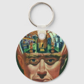  Wetenschapsfiche, Alien Brain in Laboratory Sleutelhanger (Voorkant)