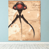 Wetenschapsfiche Alien Tripod-aanval! Canvas Afdruk (Insitu (Houten vloer))