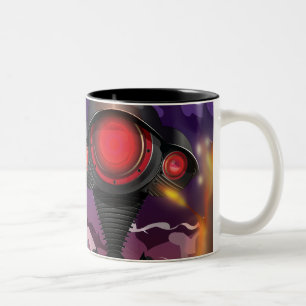Wetenschapsfiche Alien Tripod-aanval! Tweekleurige Koffiemok