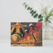  wetenschapsfiche Futuristic City Flying Car Briefkaart (Staand voorkant)