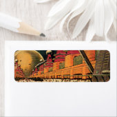  wetenschapsfiche Futuristic City Flying Car Etiket (Insitu)