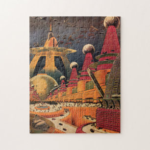  wetenschapsfiche Futuristic City Flying Car Legpuzzel