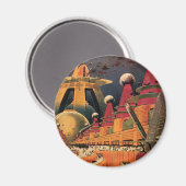  wetenschapsfiche Futuristic City Flying Car Magneet (Voorkant / Achterkant)