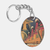  wetenschapsfiche Futuristic City Flying Car Sleutelhanger (Voorkant Links)