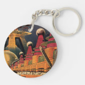  wetenschapsfiche Futuristic City Flying Car Sleutelhanger (Achterkant)