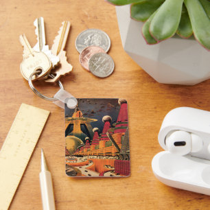  wetenschapsfiche Futuristic City Flying Car Sleutelhanger