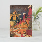 Wetenschapsfiche Futuristische stadsuitnodiging Kaart (Staand voorkant)