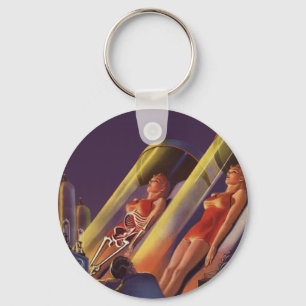  Wetenschapsfiche, Sci Fi Wetenschappers in Lab Sleutelhanger