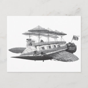  wetenschapsfiche Steampunk Airship Eclipse Briefkaart