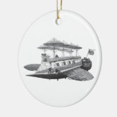  wetenschapsfiche Steampunk Airship Eclipse Keramisch Ornament (Links)