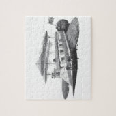  wetenschapsfiche Steampunk Airship Eclipse Legpuzzel (Verticaal)