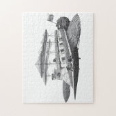  wetenschapsfiche Steampunk Airship Eclipse Legpuzzel (Verticaal)