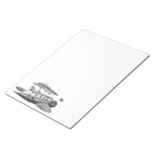  wetenschapsfiche Steampunk Airship Eclipse Notitieblok (Schuin)