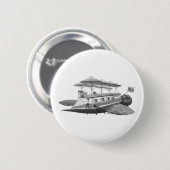 wetenschapsfiche Steampunk Airship Eclipse Ronde Button 5,7 Cm (Voorkant /achterkant)