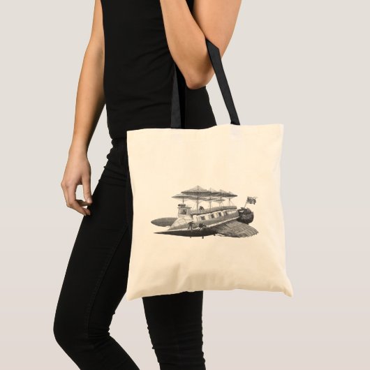 wetenschapsfiche Steampunk Airship Eclipse Tote Bag (Voorkant (product))
