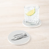  wetenschapsfiche Steampunk Airship Eclipse Zandsteen Onderzetter (Zijkant)