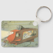 Wetenschapsfiche Steampunk-onderzeeër in Zee Sleutelhanger (Voorkant)