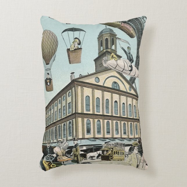  Wetenschapsfiche, Victoriaans Steam Punk Stad Accent Kussen (Voorkant(Verticaal))