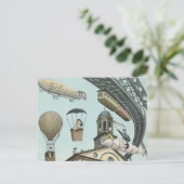  Wetenschapsfiche, Victoriaans Steam Punk Stad Briefkaart (Staand voorkant)