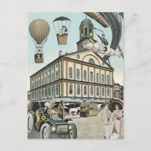 Wetenschapsfiche, Victoriaans Steam Punk Stad Briefkaart