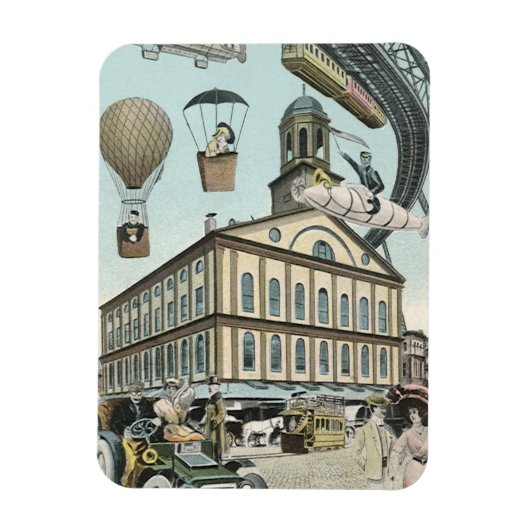  Wetenschapsfiche, Victoriaans Steam Punk Stad Magneet (Verticaal)