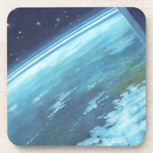  Wetenschapsfilm, Aarde bij nacht met sterren Bier Onderzetter