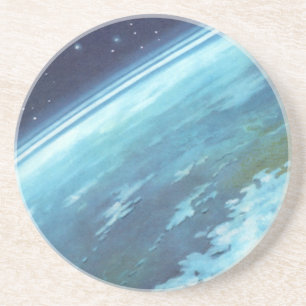 Wetenschapsfilm, Aarde bij nacht met sterren Zandsteen Onderzetter
