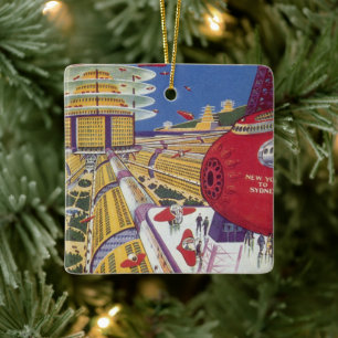  Wetenschapsfilm, Futuristic New York City Keramisch Ornament