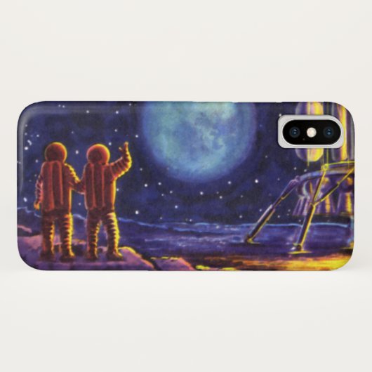  Wetenschapsfilm, Sci Fi Astronauts op maan Case-Mate iPhone Case (Achterkant (horizontaal))