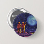  Wetenschapsfilm, Sci Fi Astronauts op maan Ronde Button 5,7 Cm (Voorkant /achterkant)