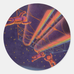 Wetenschapsfilm, Sci Fi Rainbow Astronauts Ronde Sticker