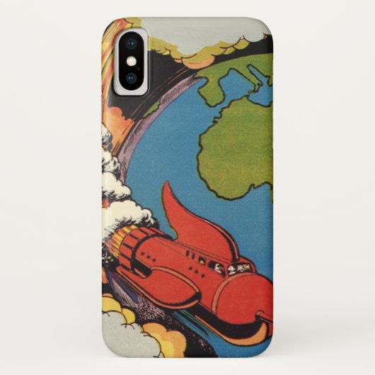  Wetenschapsfilm, Sci Fi Rocket over Aarde Case-Mate iPhone Case (Achterkant)