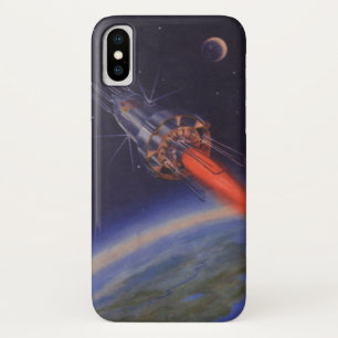  Wetenschapsfilm, Sci Fi Rocket over Aarde iPhone X Hoesje