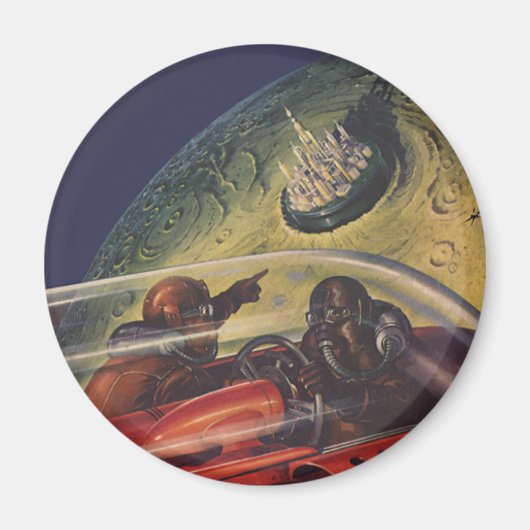 Wetenschapsfilm, Sci Fi Stad op de maan Magneet (Voorkant)