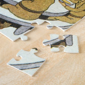 wetenschapskerij, laboratoriumwetenschappers eten legpuzzel (Zijkant)