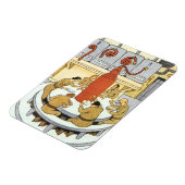  wetenschapskerij, laboratoriumwetenschappers eten magneet (Linkerzijde)