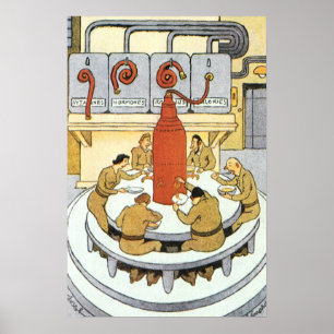 wetenschapskerij, laboratoriumwetenschappers eten poster