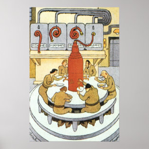 wetenschapskerij, laboratoriumwetenschappers eten poster