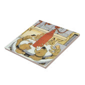  wetenschapskerij, laboratoriumwetenschappers eten tegeltje (Zijkant)