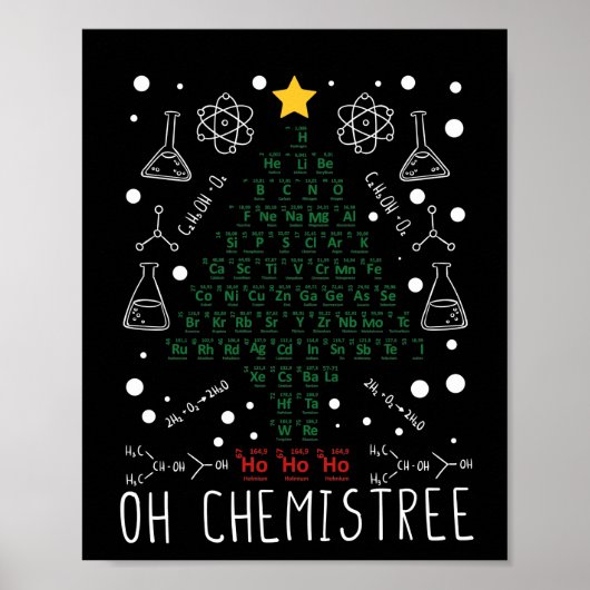 Wetenschapskerstboomchemie Funny Chemist Poster (Voorkant)