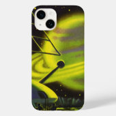 wetenschapsketen Neon Green Planet w Rings Case-Mate iPhone Case (Achterkant)