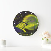 wetenschapsketen Neon Green Planet w Rings Grote Klok (Huis)